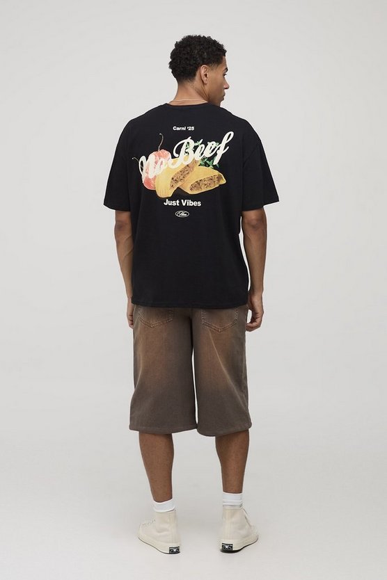 Black Oversized No Beef Just Vibes T-Shirt