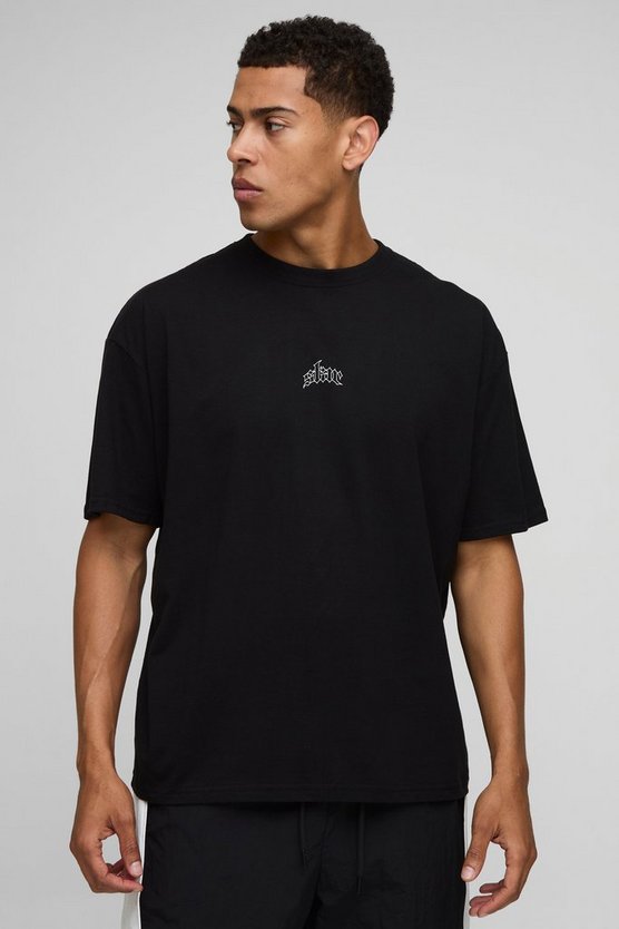 Black Oversized Star Printed T-Shirt