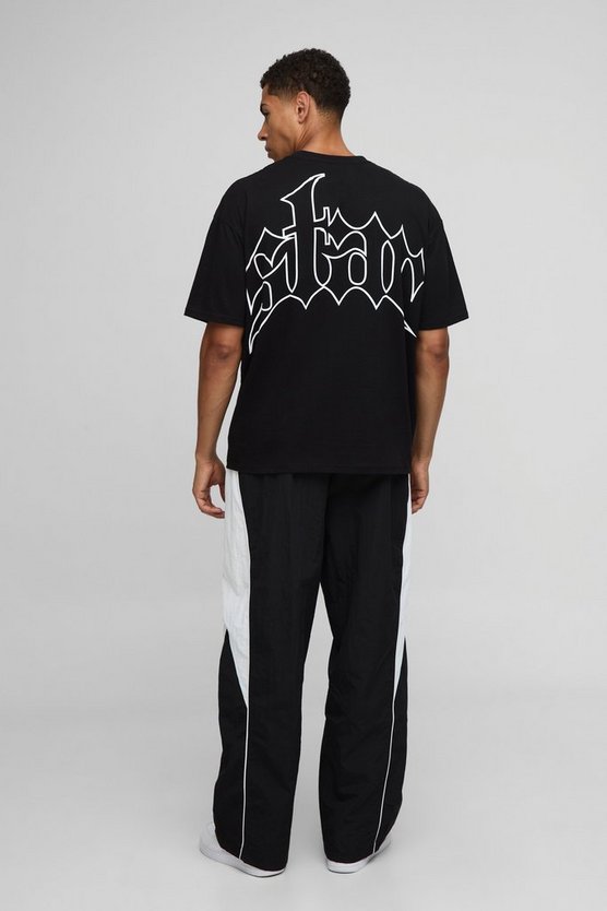 Black Oversized Star Printed T-Shirt