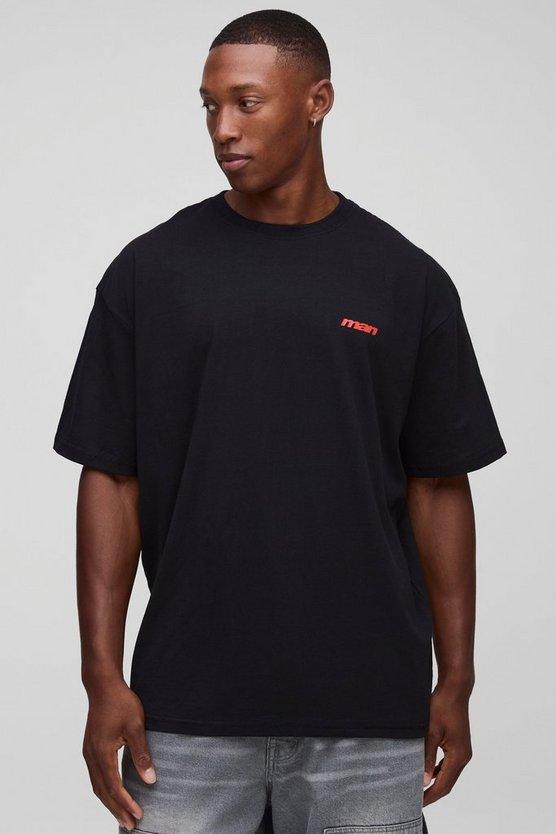 Black Oversized Tokyo Dragon Printed T-Shirt