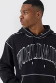 Oversized Worldwide Contrast Stitch Hoodie
