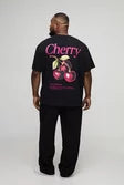 Plus Oversized Cherry Printed T-Shirt