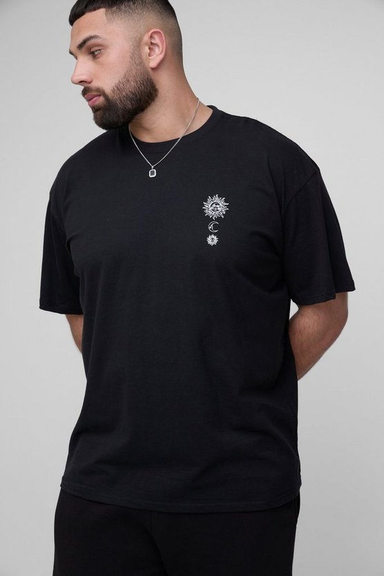 Plus Oversized Homme Higher Consciousness Print T-Shirt