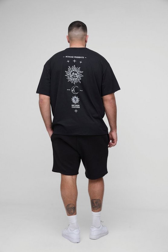 Plus Oversized Homme Higher Consciousness Print T-Shirt