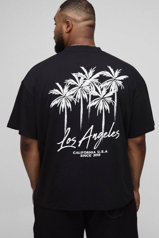 Plus Oversized Los Angeles Palm Printed T-Shirt