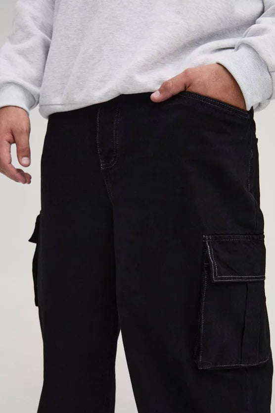 Plus Relaxed Rigid Cargo Jeans