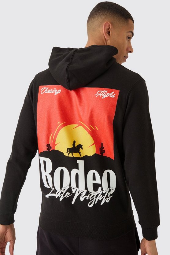 Regular Fit Rodeo Back Print Hoodie
