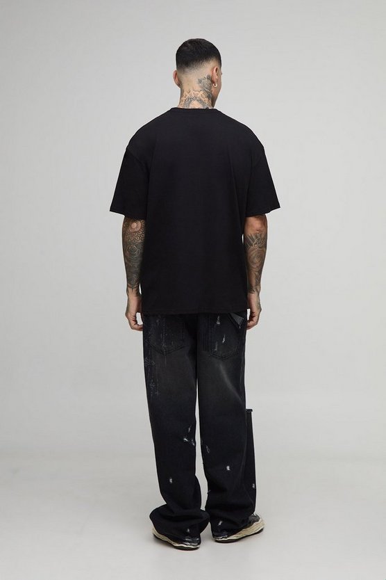 Tall Oversized Brooklyn Skull Print Print T-Shirt