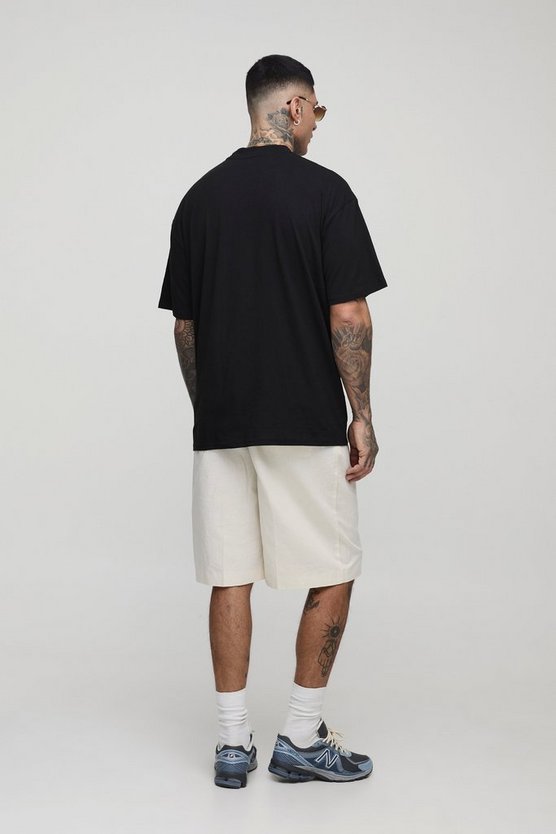 Tall Oversized Extended Neck Monaco Racing Print T-Shirt