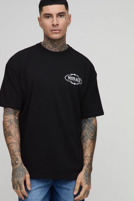 Tall Oversized Monte Carlo City Print T-Shirt