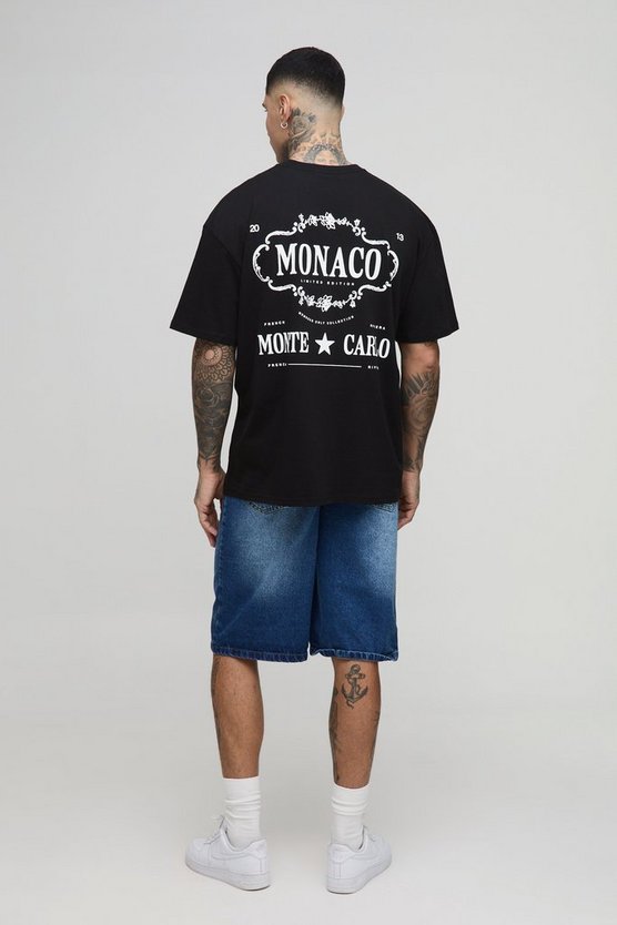 Tall Oversized Monte Carlo City Print T-Shirt