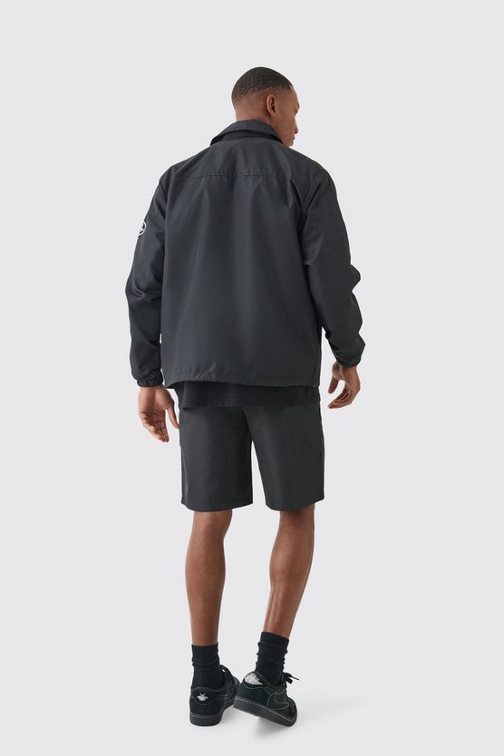 Varsity Badge Collared Coach Jacket