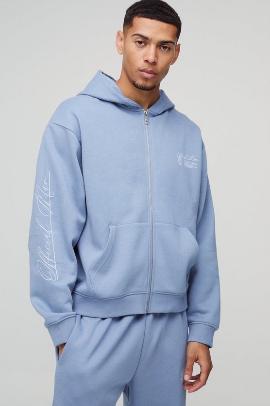 Oversized Boxy Official Man Zip Through Hoodie