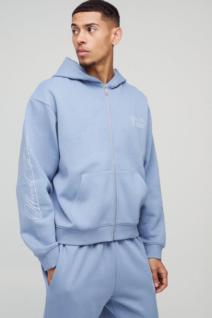 Oversized Boxy Official Man Zip Through Hoodie