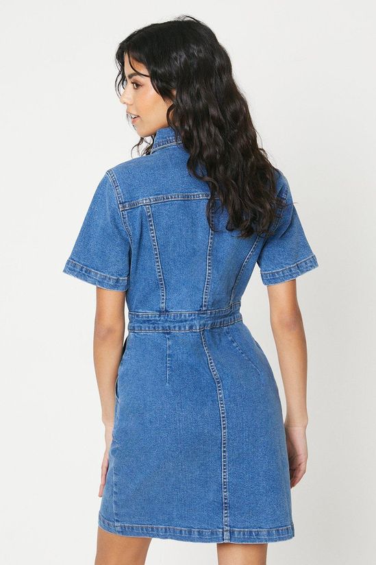 Dorothy Perkins Petite Denim Short Sleeve Mini Dress