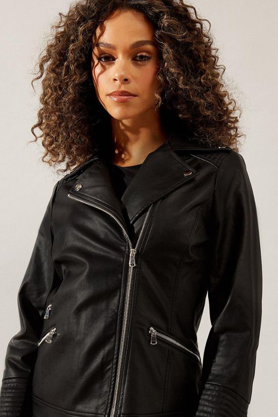 Wallis Black Faux Leather Biker Jacket