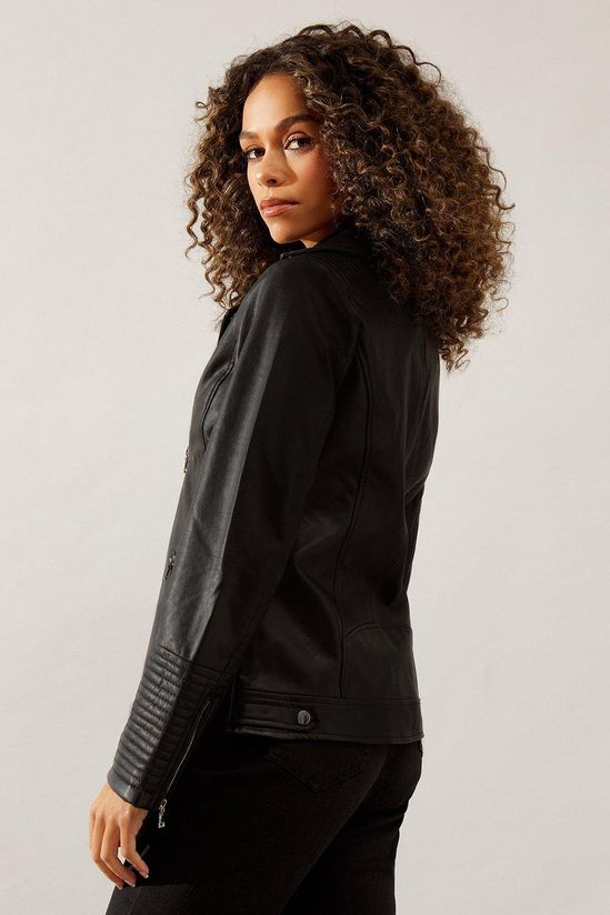 Wallis Black Faux Leather Biker Jacket