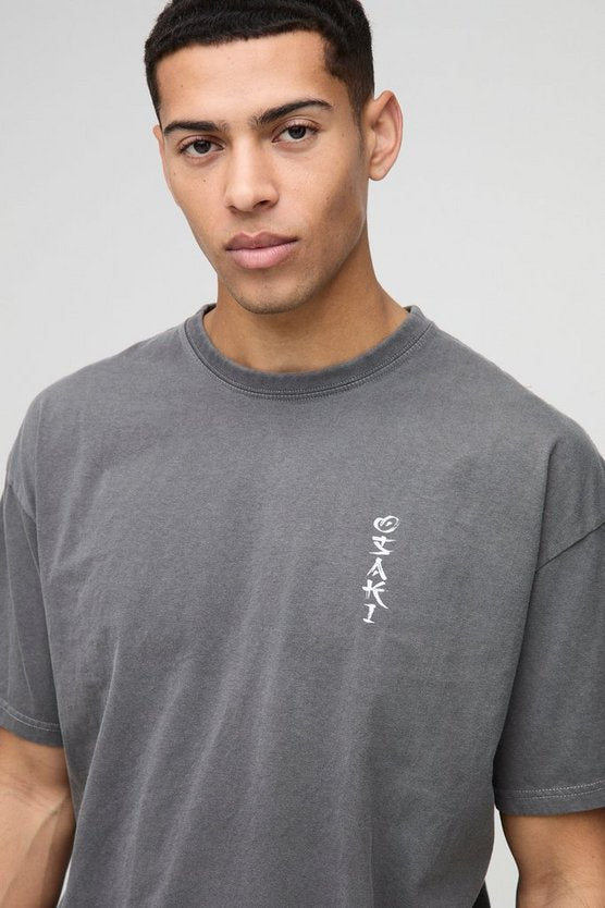 Oversized Japan Graphic Washed T-Shirt
