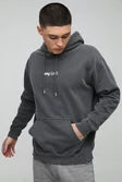Regular Fit Washed Stay True Text Graphic Hoodie