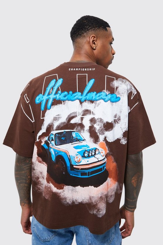 Oversized Over Seams Boxy Rally Graphic T-shirt