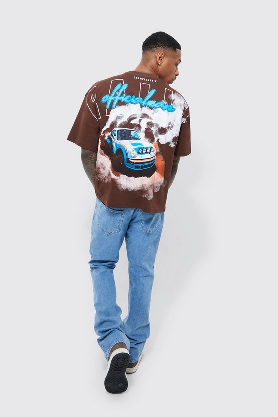 Oversized Over Seams Boxy Rally Graphic T-shirt