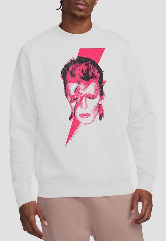 David Bowie Aladdin Sane Crew Sweatshirt, White