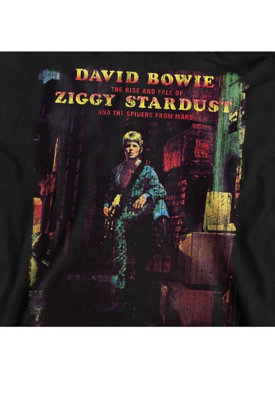 David Bowie Ziggy Stardust Album Crew Sweatshirt, Black