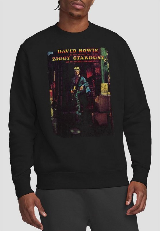 David Bowie Ziggy Stardust Album Crew Sweatshirt, Black