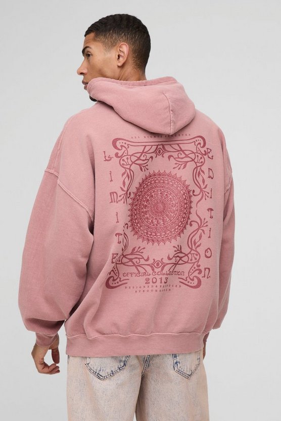 Oversized Limited Edition Puff Print Washed Hoodie