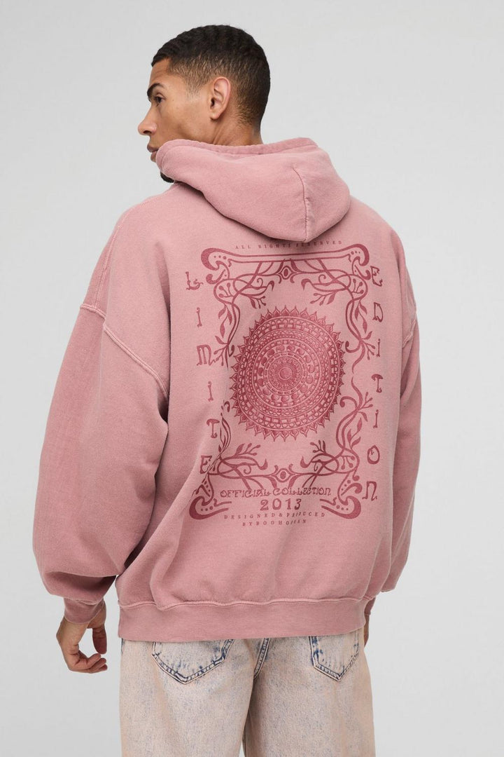Oversized Limited Edition Puff Print Washed Hoodie
