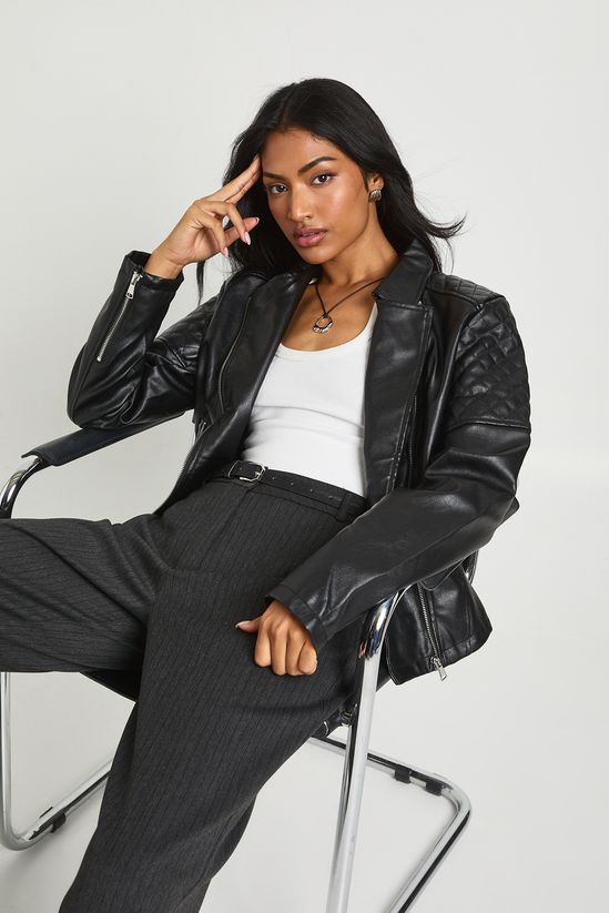 Faux Leather Biker Jacket