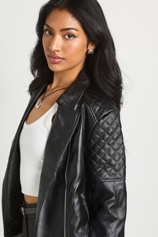 Faux Leather Biker Jacket