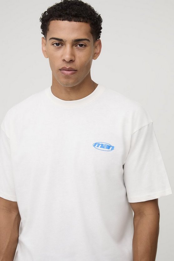 Ecru Oversized Car Puff Print T-Shirt