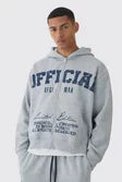 Oversized Boxy Offcl Print Zip Through Hoodie