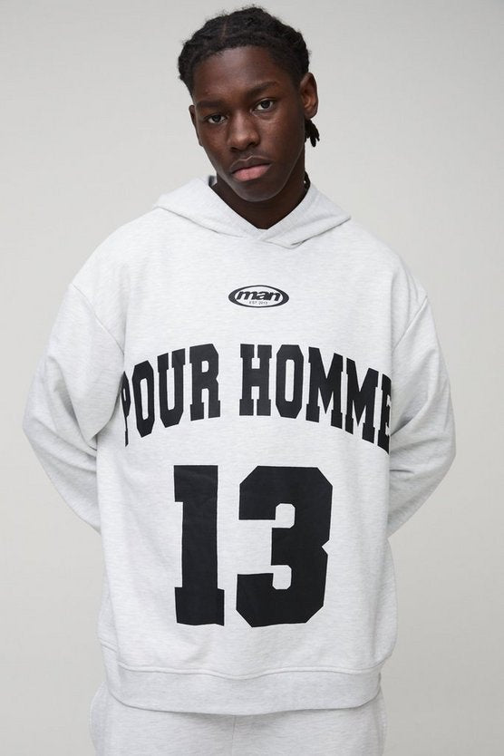 Oversized Homme Printed Hoodie