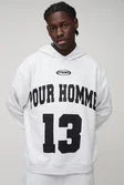 Oversized Homme Printed Hoodie