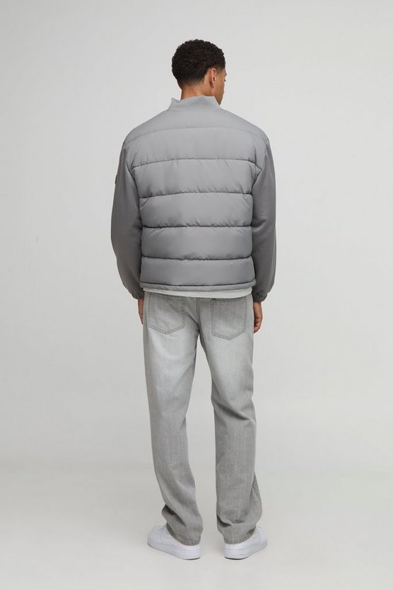 Regular Fit Quilted Scuba Sleeve Puffer