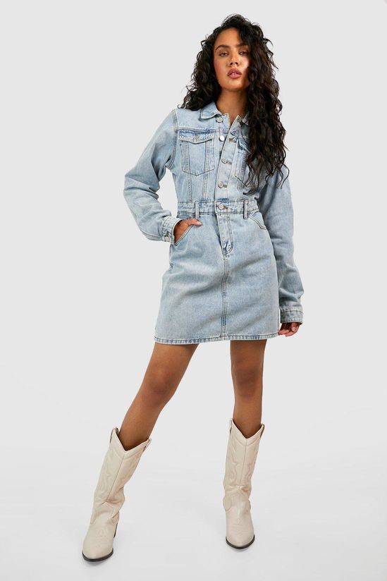 Western Denim Shirt Dress