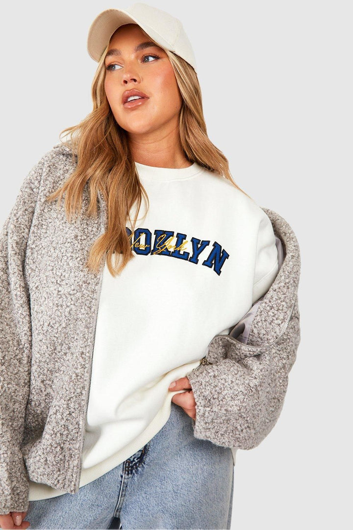 Plus Brooklyn Applique Oversized Sweatshirt