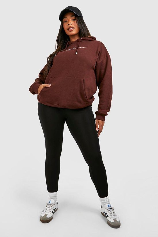 Plus Oversized Embroided Hoodie