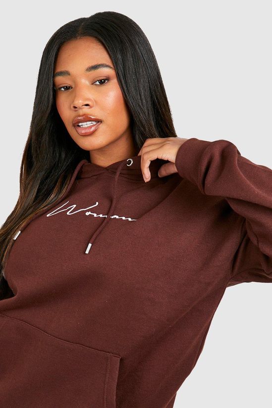 Plus Oversized Embroided Hoodie