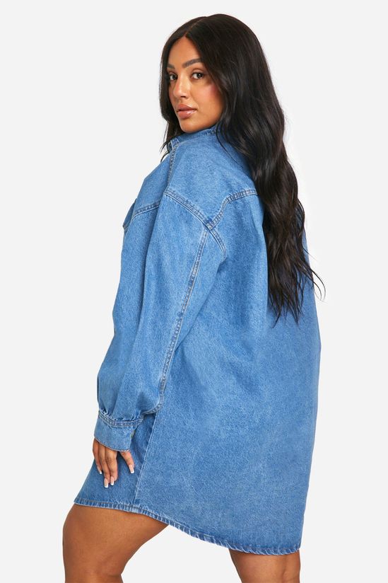 Plus Denim Oversized Shirt Dress