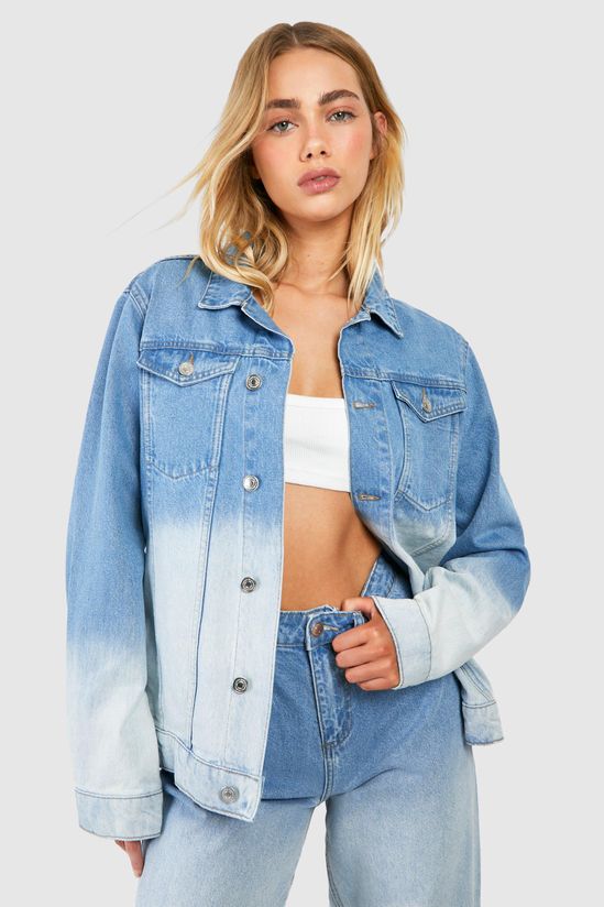 Light Wash Ombre Denim Jacket