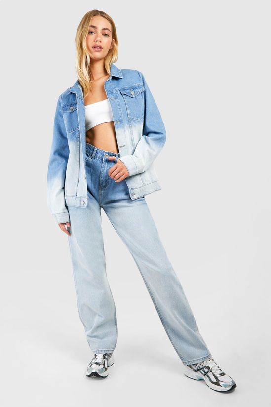 Light Wash Ombre Denim Jacket