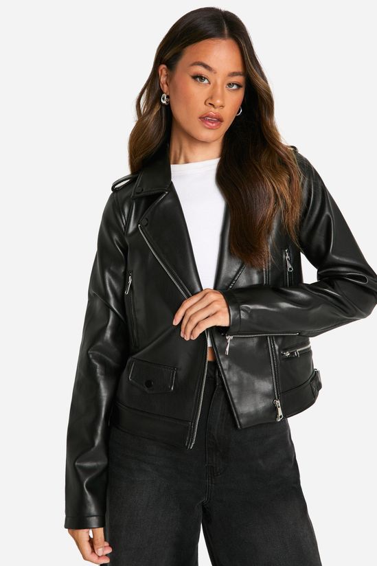 boohoo Tall Faux Leather Biker Jacket