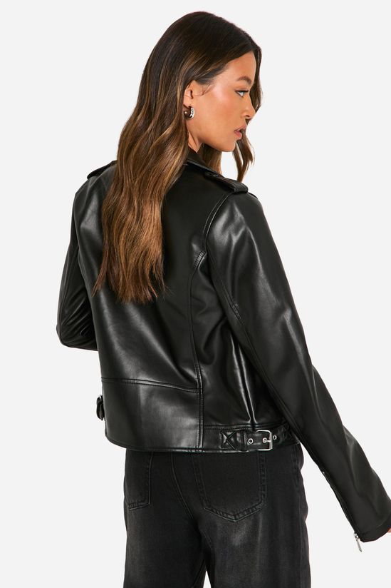 boohoo Tall Faux Leather Biker Jacket