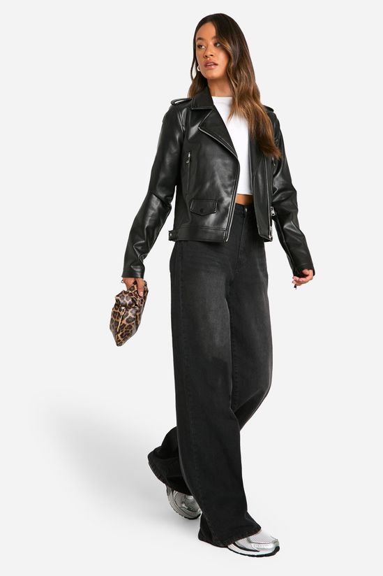 boohoo Tall Faux Leather Biker Jacket