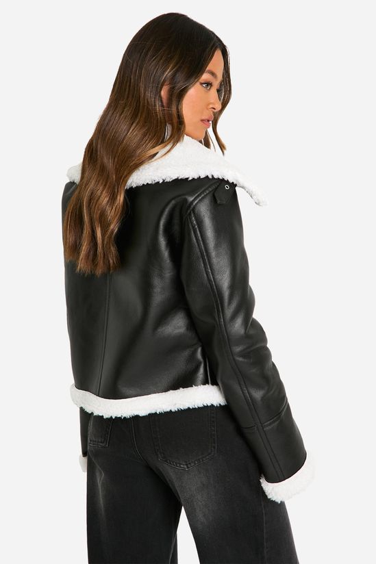 Tall Faux Fur Lined Leather Jacket