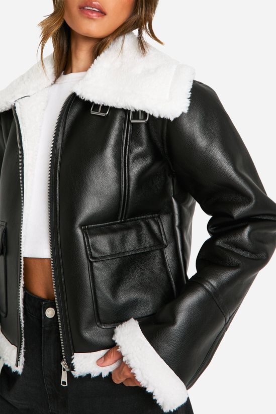 Tall Faux Fur Lined Leather Jacket