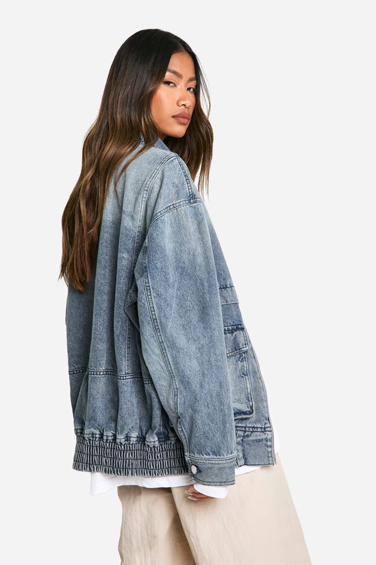 Pocket Detail Denim Bomber Jacket